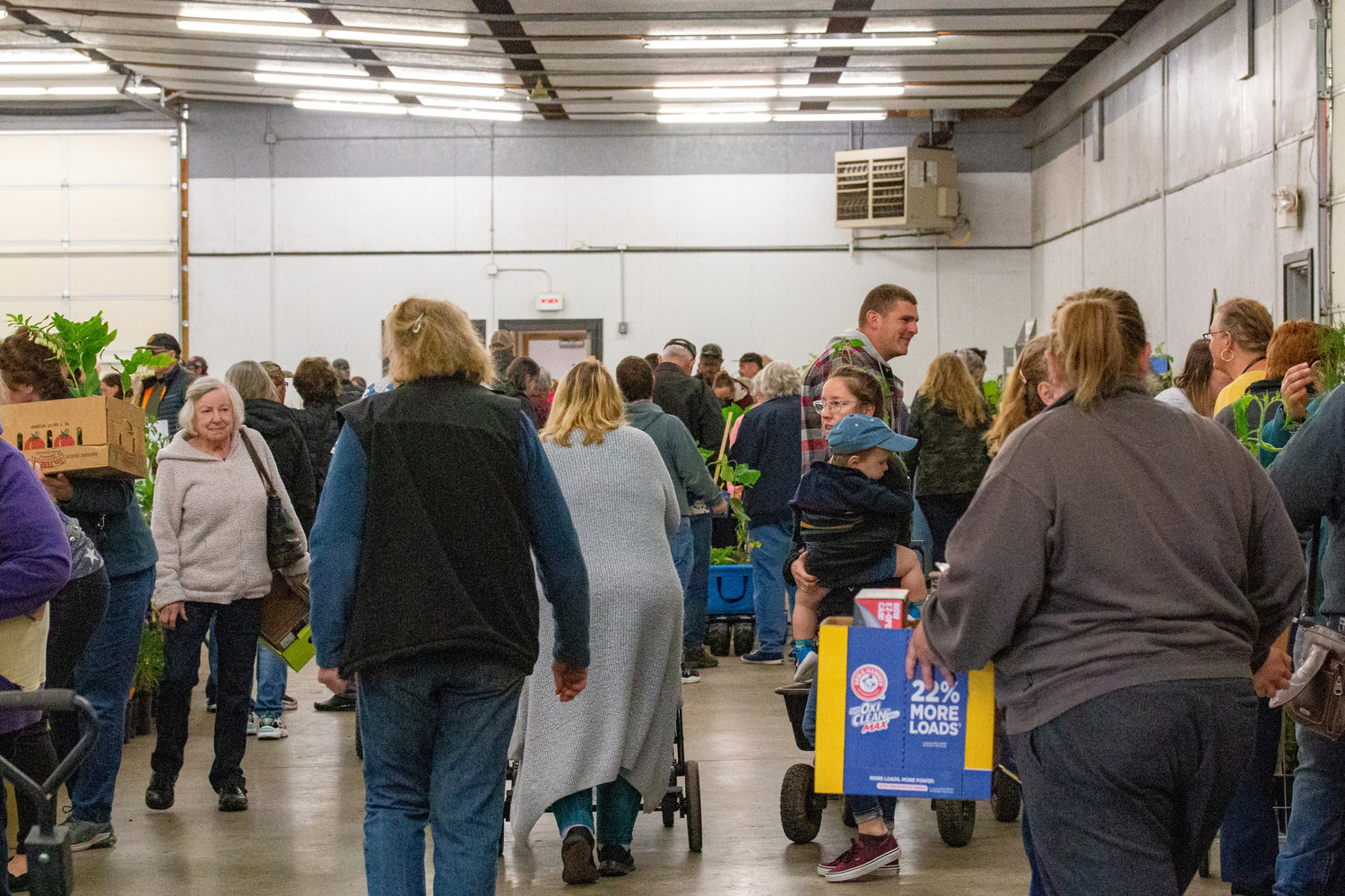 A building full of shoppers at the Master Gardener Plant Sale event at the Southwest Washington Fairgrounds Saturday.